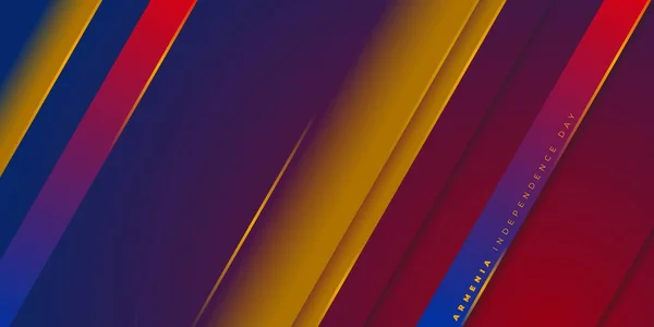 Conception Fond Géométrique Rouge Jaune Bleu Pour Fête Indépendance Arménie — Image vectorielle