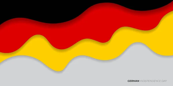 Schwarzes Rotes Und Gelbes Papierschnittdesign Deutschland Ist Der Tag Der — Stockvektor