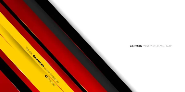 Черный Красный Желтый Геометрический Фон Немецкий Текст Означает День Независимости — стоковый вектор