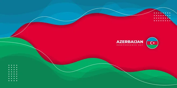 Fondo Abstracto Ondeante Azul Rojo Verde Día Independencia Azerbaiyán Buena — Archivo Imágenes Vectoriales