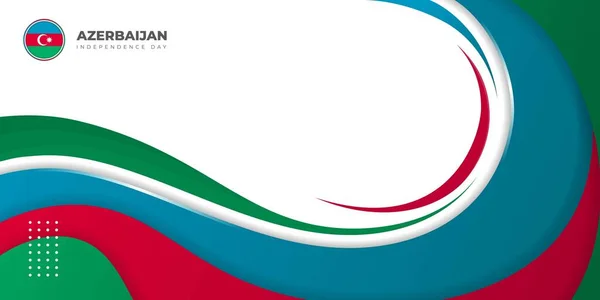 Блакитний Червоний Зелений Абстрактний Дизайн Білим Фоном День Незалежності Азербайджану — стоковий вектор