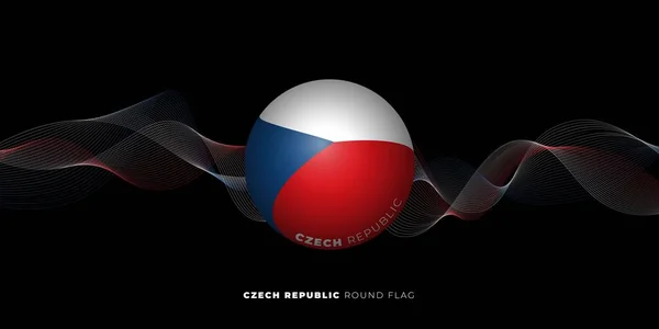 Чешская Республика Круглый Флаг Шаблон Дня Независимости Чехии Хороший Соблазн — стоковый вектор