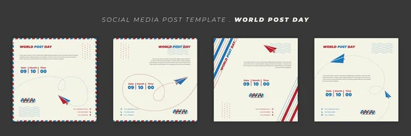 Sosyal medya şablon tasarımı. Zarf tasarımlı World Post günlük şablonu. Web pankartı tasarımı için iyi bir şablon.