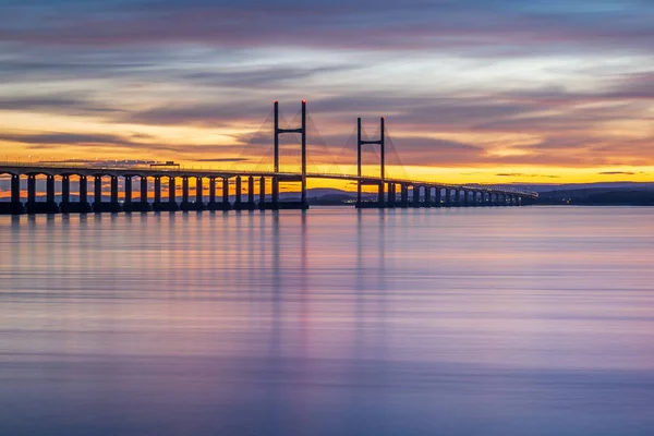 Puente Severn Que Cruza Inglaterra Gales Atardecer Puente También Llama Fotos De Stock