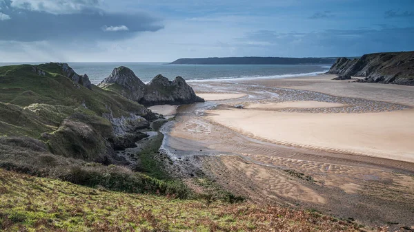 Three Cliffs Bay Gower Peninsular Sur Gales Imagen De Stock
