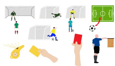 Düz tasarım futbol footall Icons set