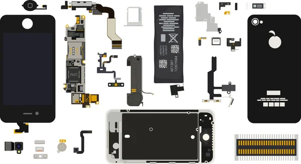 Компоненты Iphone 4s — стоковый вектор