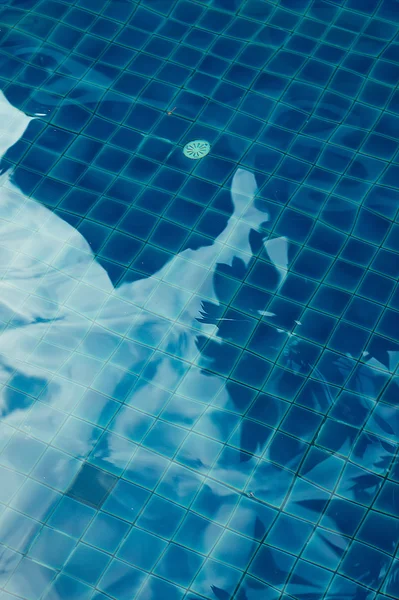 Blue tiles spa pool with jets detail