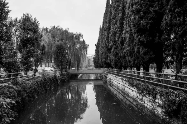 Rio Bacchiglione Coração Vicenza Veneto Itália — Fotografia de Stock