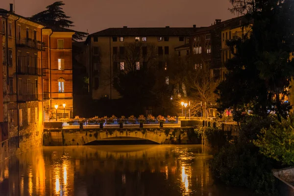 Ponte San Paolo Vicenza Durante Enchente Rio Retrone Dezembro 2020 — Fotografia de Stock