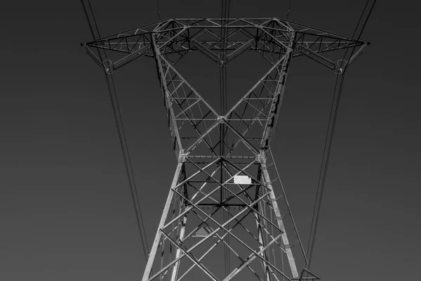 Vysokonapěťový Pylon Pořízený Zespodu Vicenze Itálie — Stock fotografie