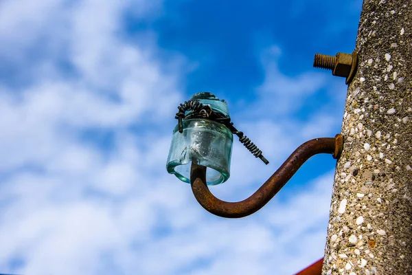 Close Van Een Oude Afgedankte Glasisolator Sovzzo Vicenza Italië — Stockfoto