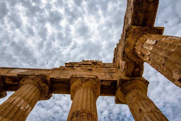 Restos Del Templo Griego Parque Arqueológico Selinunte Trapani Sicilia Italia —  Fotos de Stock