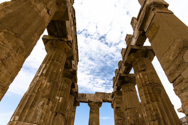 Zbytky Řeckého Chrámu Archeologickém Parku Selinunte Trapani Sicílie Itálie — Stock fotografie