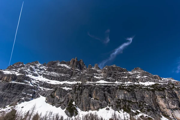 Snow Capapped Croda Lago Dolomites Cortina Ampezzo Upper Boite Valley — Stock fotografie