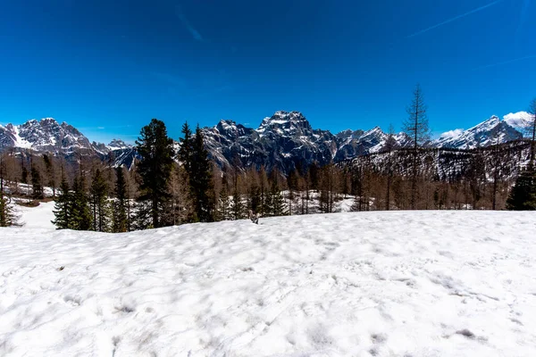 Gipfel Mit Schnee Den Dolomiten Von Cortina Ampezzo Oberen Valle — Stockfoto