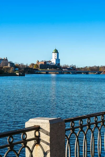 Russia Vyborg November 2020 Vertical View Swedish Fortress Embankment — Stock Photo, Image