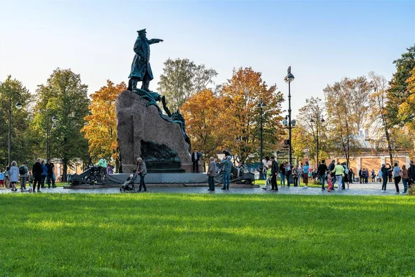 Russia Kronstadt September 2020 View Monument Admiral Makarov — Foto de Stock