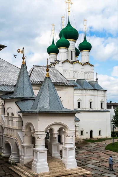 Rusland Rostov Juli 2020 Witte Stenen Veranda Oude Orthodoxe Kathedraal — Stockfoto