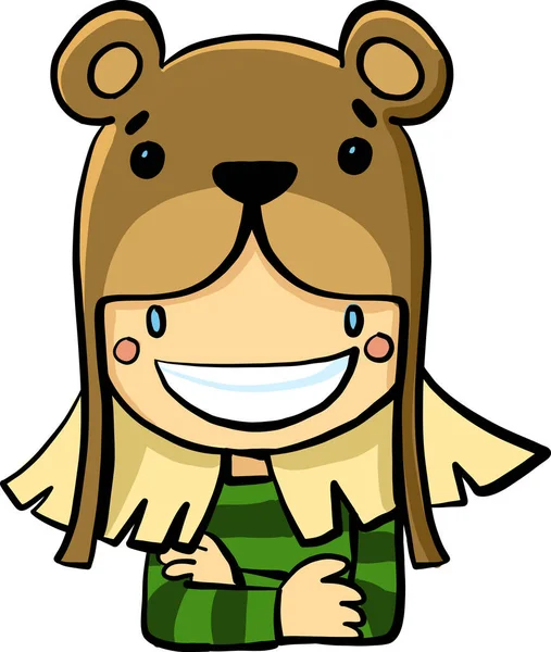 Girl Bear Hat — Stock Vector