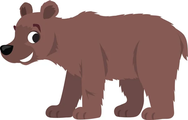 Niedźwiedź Chodzi Czworakach Patrzy Nas — Wektor stockowy
