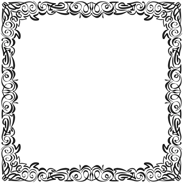 Hand Drawn Doodle Black Square Frame Isolated White Background Graphic — Stock Photo, Image