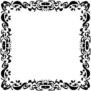 El çizimi kare çerçeve. Beyaz bir arka planda izole edilmiş. Kartlar, posterler, çıkartmalar ve profesyonel tasarım için grafiksel illüstrasyon.