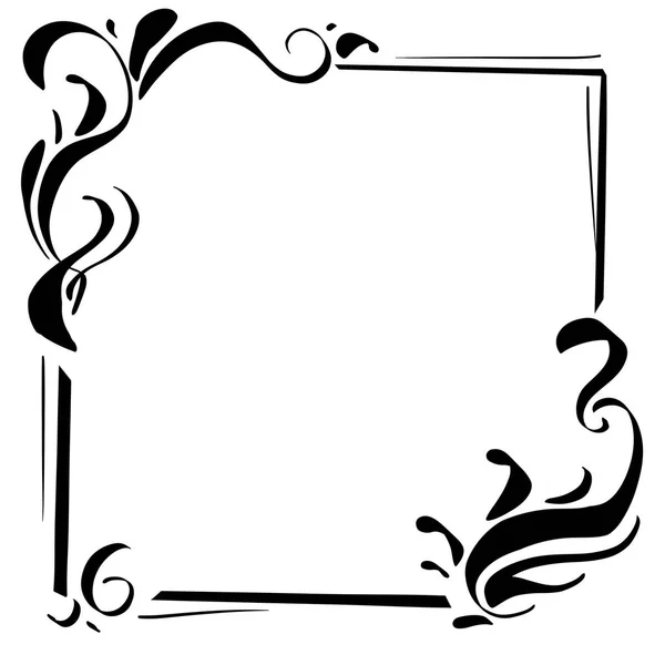 Hand Drawn Doodle Square Frame Isolated White Background Graphic Illustration — Stock Photo, Image