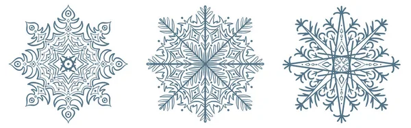 Conjunto Flocos Neve Digitais Ícones Para Sites Para Impressão Cerâmica — Fotografia de Stock