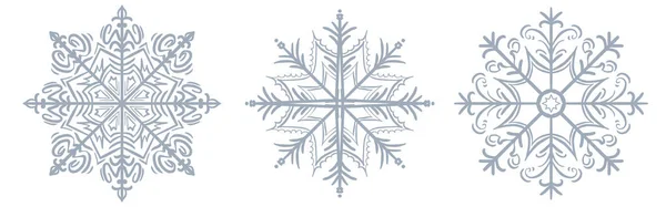 Joukko Digitaalisia Lumihiutaleita Kuvakkeet Sivustoille Keraamisten Tuotteiden Tekstiilien Painatukseen — kuvapankkivalokuva