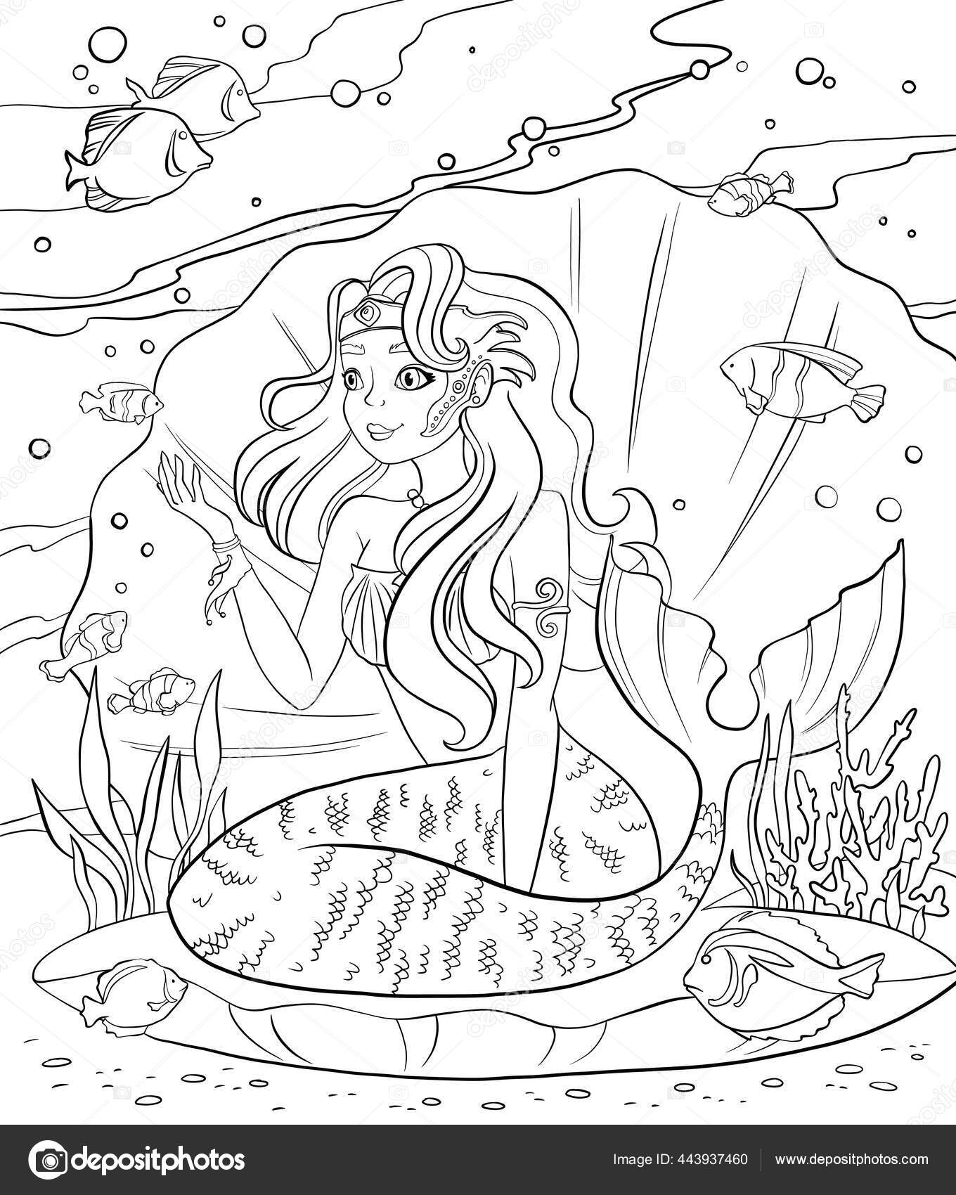 Desenho de Princesa sereia para Colorir - Colorir.com