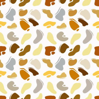 Soyut noktaları olan kusursuz bir desen. Elle çizilmiş elementlerle parlak bir arka plan. Paket kağıdı, kumaş, kart ve davetiyeler için doku.