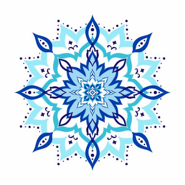 Meditasyon posteri, dövme, kına ve mehendi için dairesel desenli mandala sanat dekorasyonu unsurları.