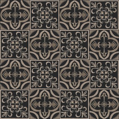 Seramik seramik süslemeli kusursuz suluboya deseni. Azulejos Portekiz, Türk süsü, Fas fayans mozaiği, Talavera deseni. Duvar kağıdı, kumaş, ambalaj kağıdı dokusu.