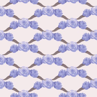 Güllerle parlak, pürüzsüz bir desen. Paket kağıdı, kumaş, kartlar ve davetiyeler için doku. Gouache illüstrasyonu.