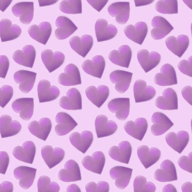 Kusursuz desenli, elle boyanmış kalpler. Desen, arkaplan, duvar kağıdı, doku, dekor için elle boyanmış arkaplan.