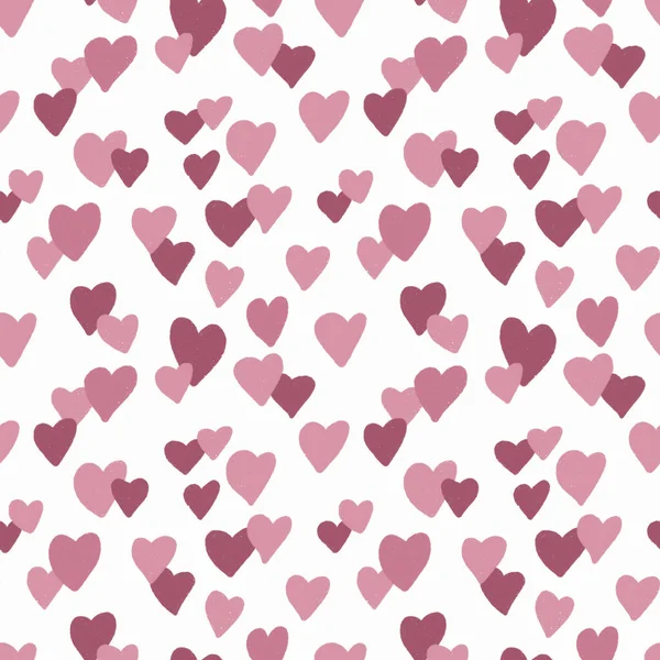 Kusursuz Desenli Elle Boyanmış Kalpler Desen Arkaplan Duvar Kağıdı Doku — Stok fotoğraf