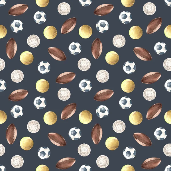 Naadloos Patroon Met Sportballen Textuur Voor Behang Stof Inpakpapier — Stockfoto