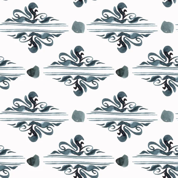 Naadloos Patroon Met Aquarel Decoratieve Elementen Textuur Voor Het Inpakken — Stockfoto