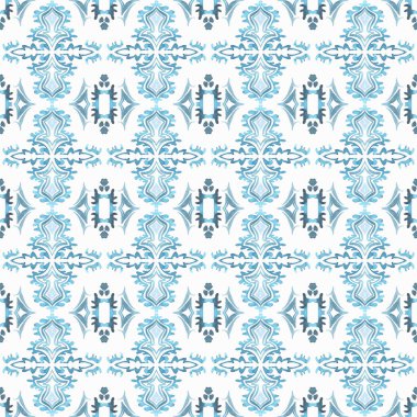 Seramik fayans stilize edilmiş karo deseni. Mutfak duvarı ya da banyo seramik döşemesi için suluboya dokusu.