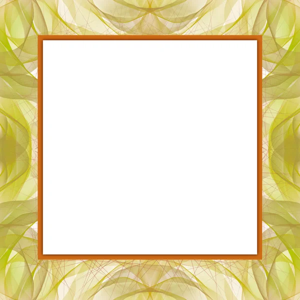 Blank square template with frame for your project. Green. Digital illustration.
