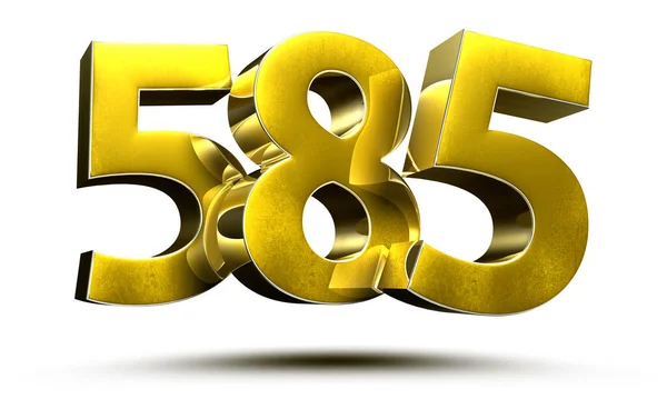 Gold Numbers 585 Isolated White Background Illustration Rendering Clipping Path — Stock Photo, Image