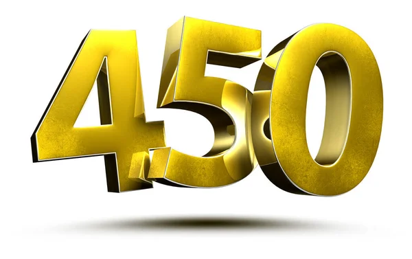 Números Ouro 450 Isolados Fundo Branco Ilustração Renderização Com Caminho — Fotografia de Stock