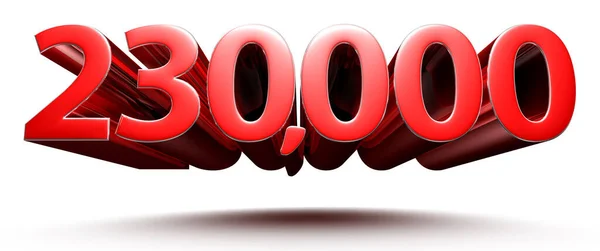 Números Vermelhos 230000 Isolados Fundo Branco Ilustração Renderização Com Caminho — Fotografia de Stock