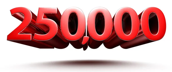 Beyaz arkaplan resimlerinde 250000 kırmızı numara kırpma yolu ile 3D görüntüleme.