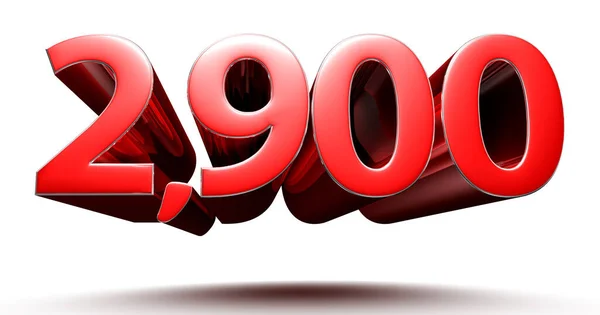 Números Rojos 2800 Aislados Sobre Fondo Blanco Ilustración Renderizado Con —  Fotos de Stock