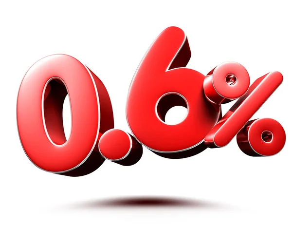 Percent Red Isolated White Background Illustration Rendering Clipping Path — Stock Photo, Image