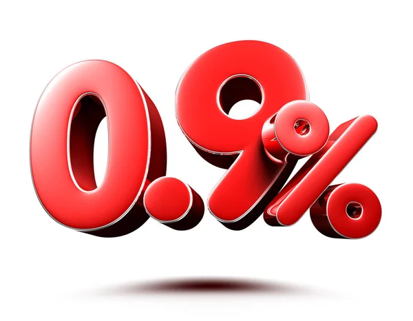 Percent Red White Background Illustration Rendering Clipping Path — Stok fotoğraf