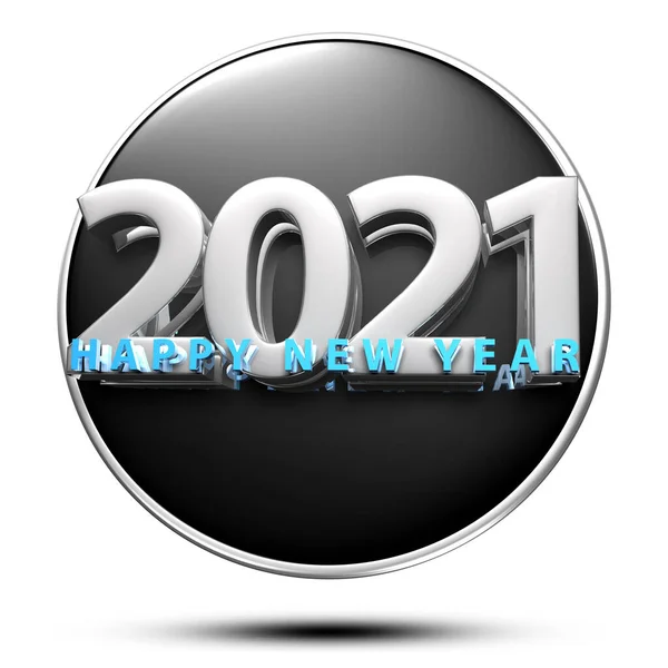 Ευτυχισμένο Νέο Έτος 2021 Απομονώνονται Λευκό Φόντο Απεικόνιση Απόδοση Ψαλιδίσματος — Φωτογραφία Αρχείου