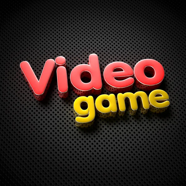 黒のグリッド上のビデオゲーム3Dイラスト — ストック写真